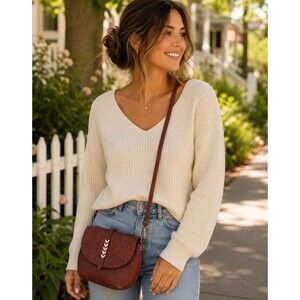 Western Arrow Crossbody Purse Boho Brown Faux Leather Shoulder Chevron